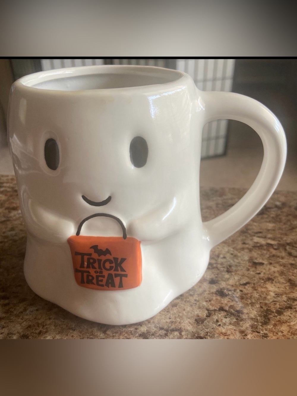 2 Halloween mugs- Ghost & Trick or Treat